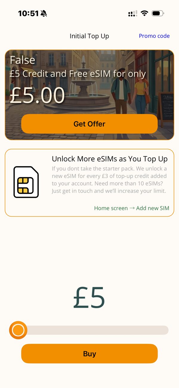 Add your starter credit