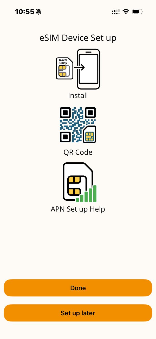 Install the eSIM on your device